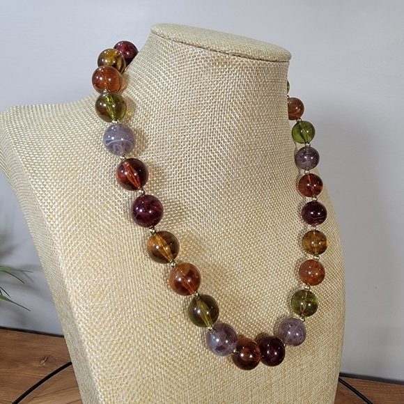 Jewel tone multi color necklace - Picture 11 of 14
